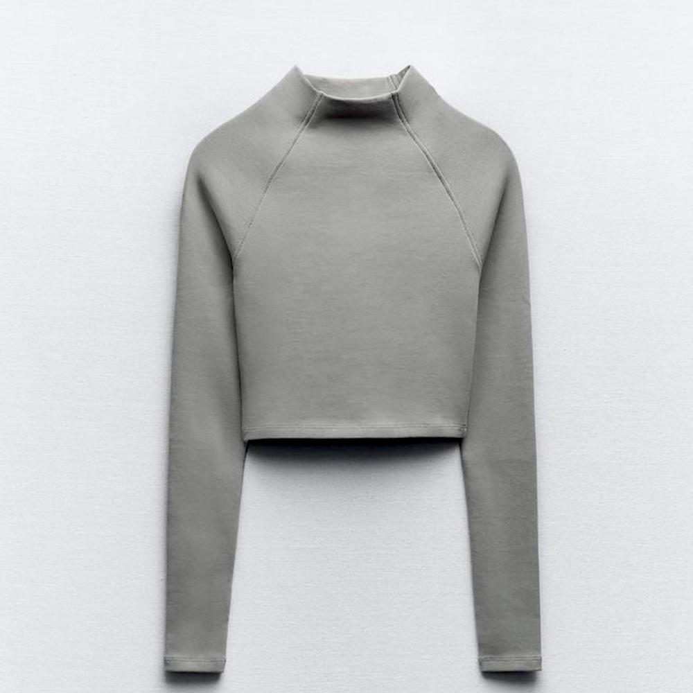 Zara Long sleeve cropped mock-neck